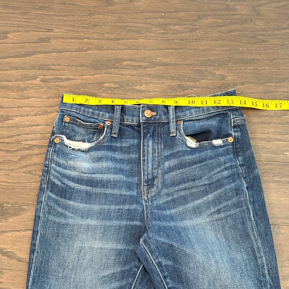 Madewell The High-Rise Slim Boyjean Jeans Size 25 Med Wash Straight Leg Stretch - Picture 6 of 10